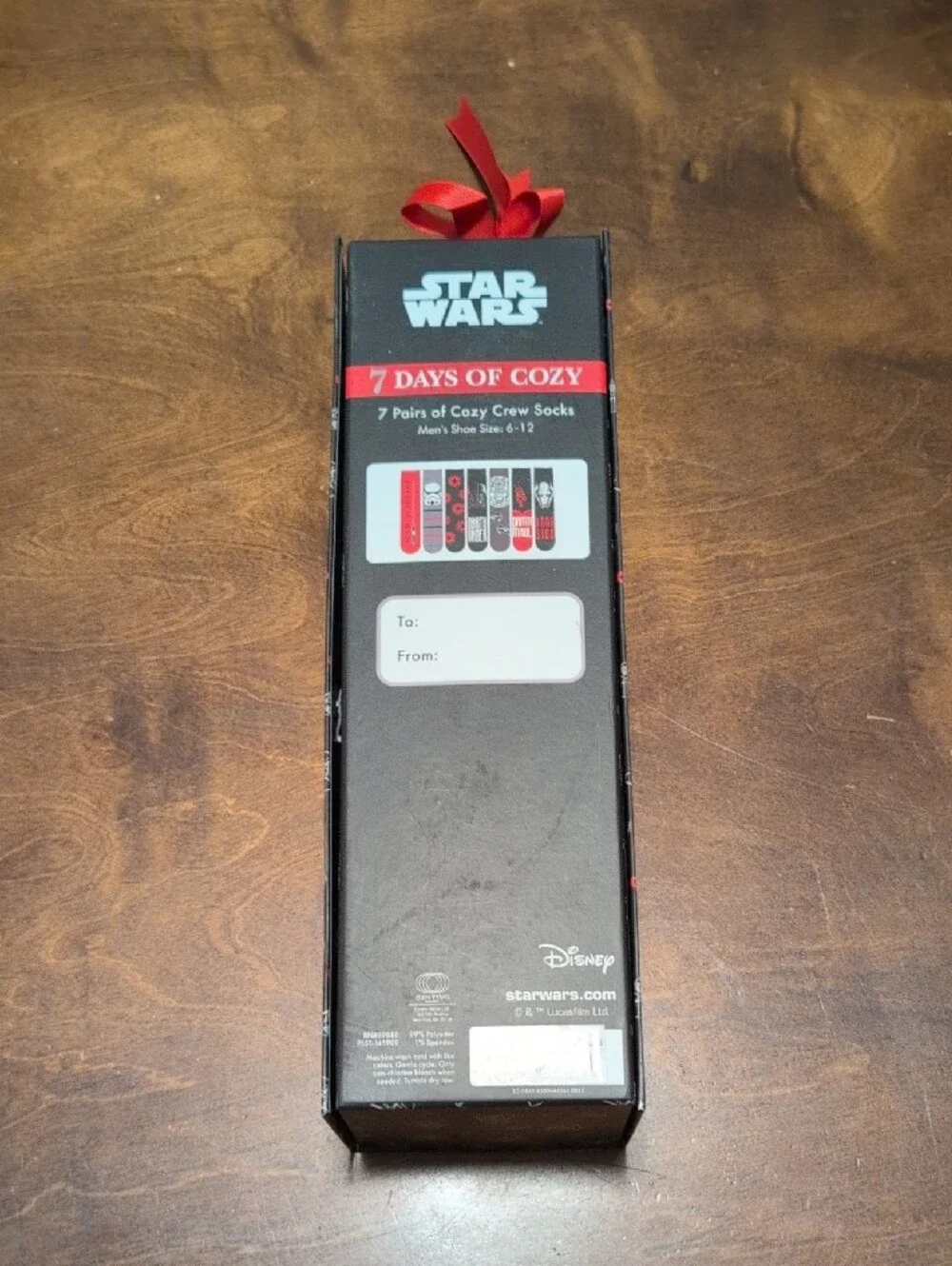 Star Wars Red, Black & White 7-Pack Crew Socks Gift Box